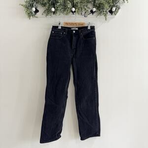 Abercrombie & Fitch The Vintage Straight High Rise Black Jeans 27/4long